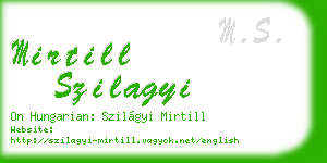 mirtill szilagyi business card